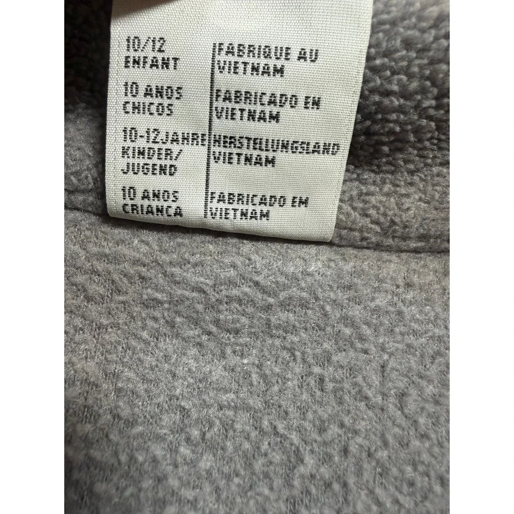 Columbia Fleece Jacket Kids 10/12 Gray Excellent Vertex Full Zip Mock Neck